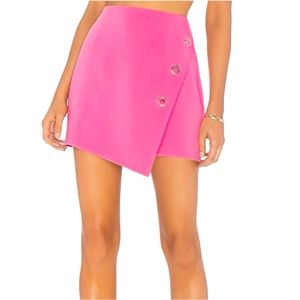 H:ours PENELOPE HOT PINK MINI SKIRT ENVELOPE SLIT SKIRT